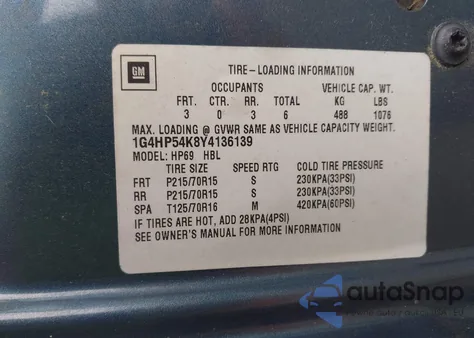 2000 Buick Lesabre Custom z USA, uszkodzony, nr VIN 1G4HP54K8Y4136139